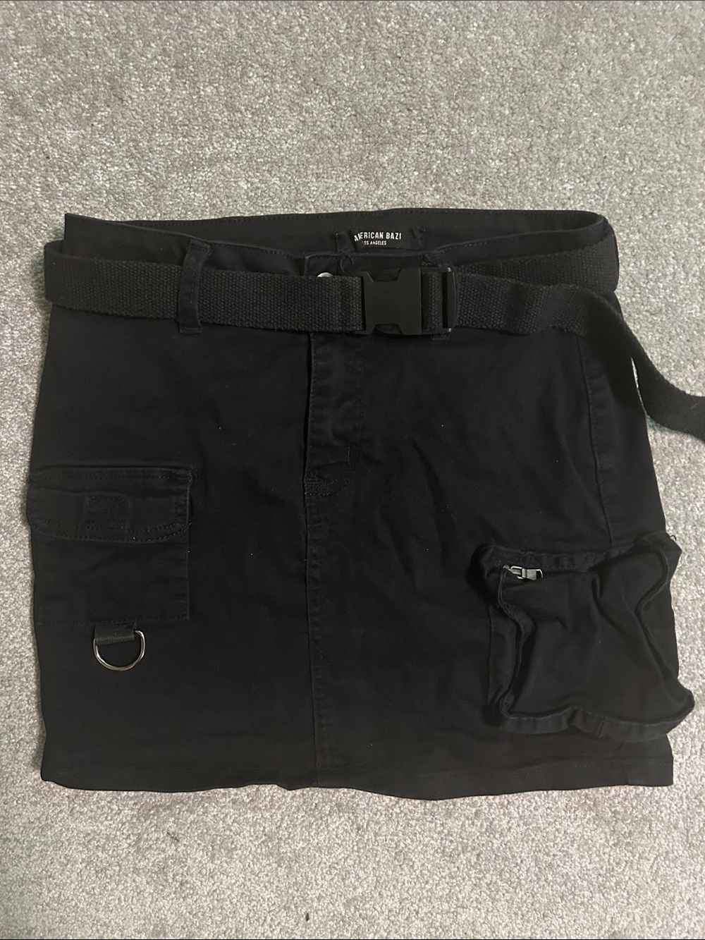 Fashionnova (American Bazi) Black Cargo Skirt with Utility Belt